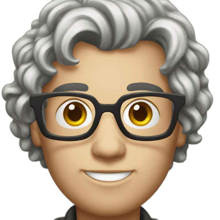 Young millennial Beethoven with glasses emoji