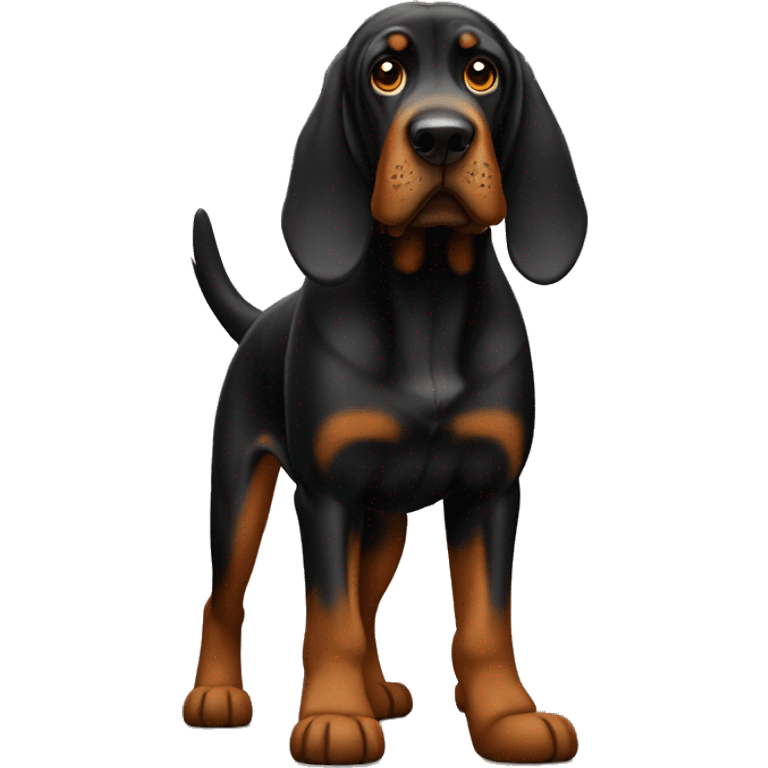 Black bloodhound standing  emoji