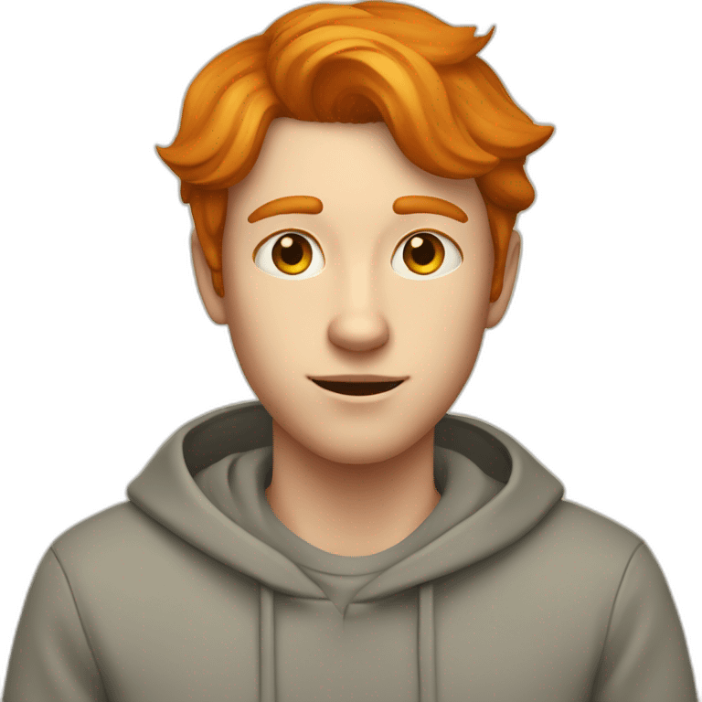 guy with ginger hair, fox ears,.two triangle markings on the cheeks, eyes yellow, short hair emoji