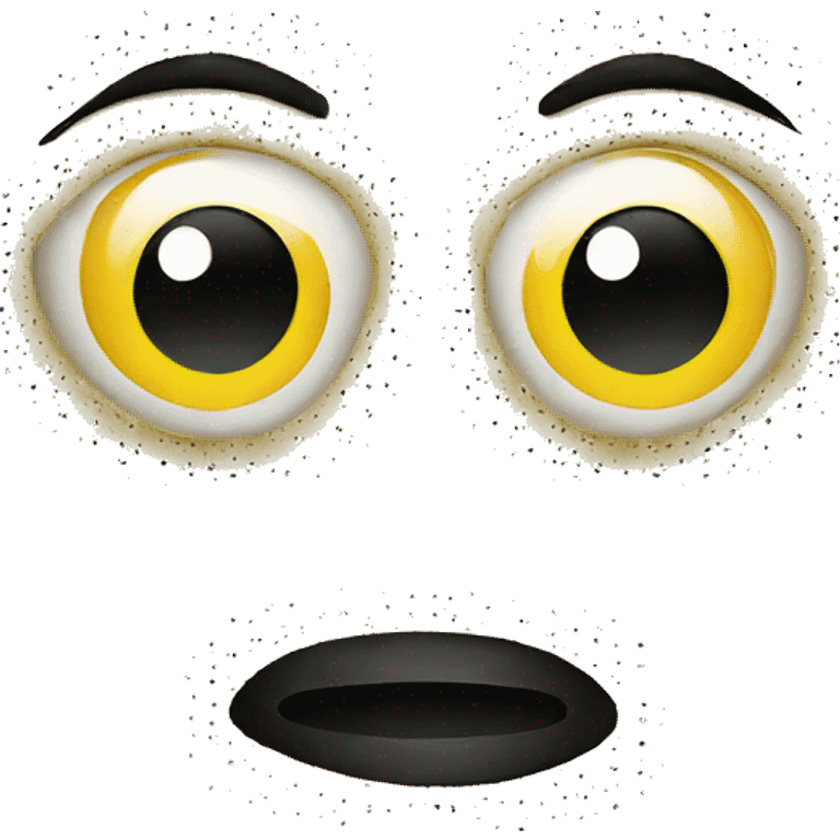 Yellow emoji with black dots for eyes emoji