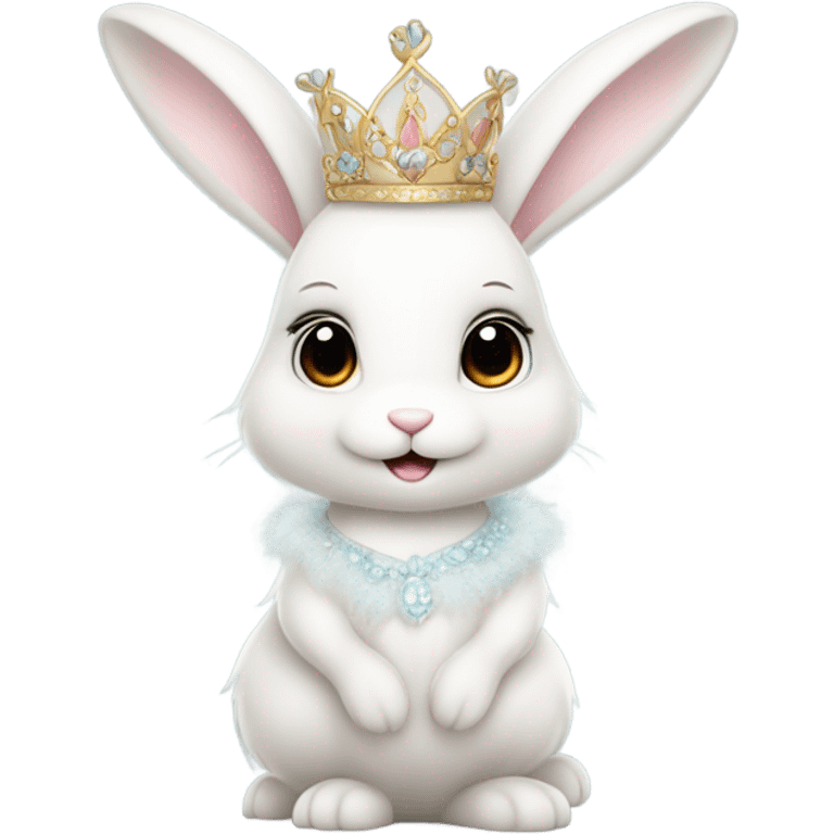 White bunny dressed as a princess emoji