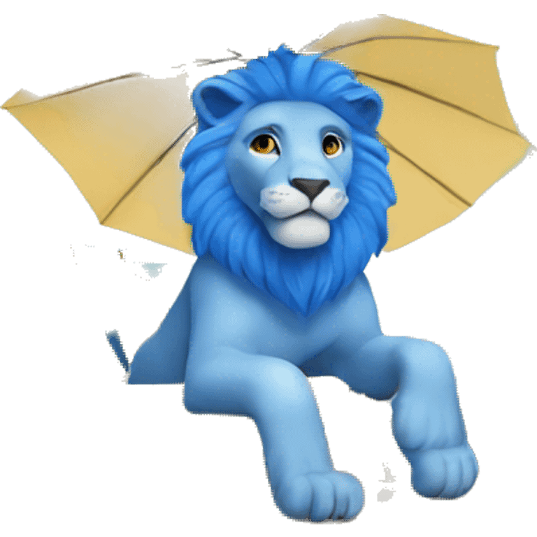 blue lion on holiday emoji