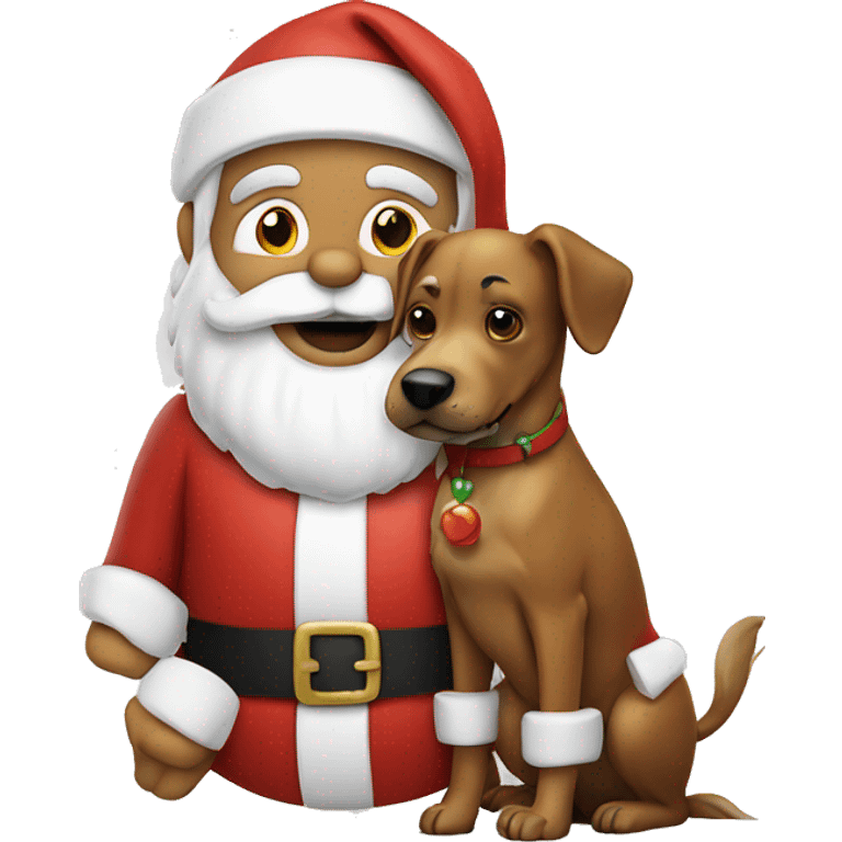 santa claus with a dog emoji