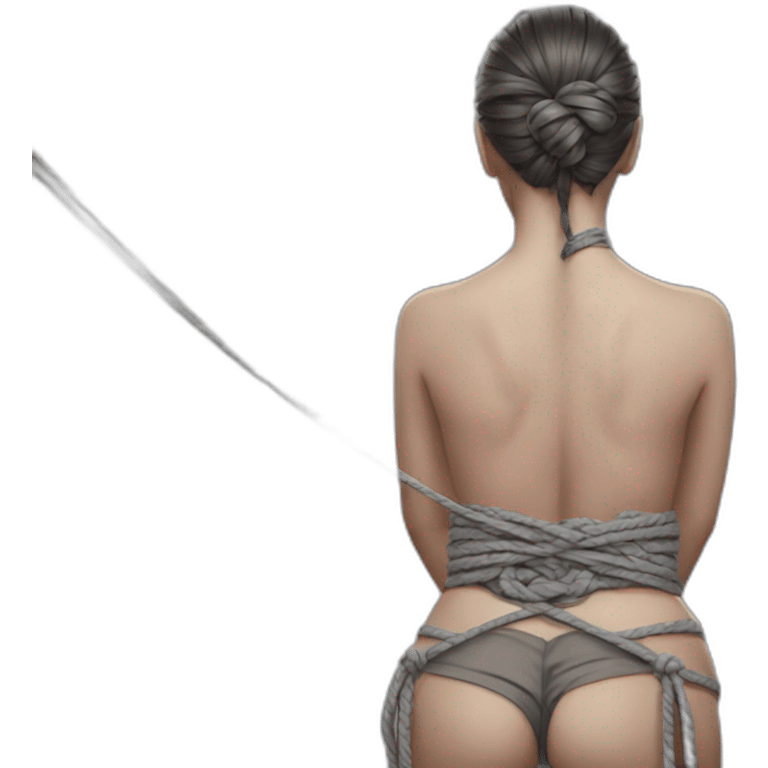 Woman from back tied with shibari technique emoji