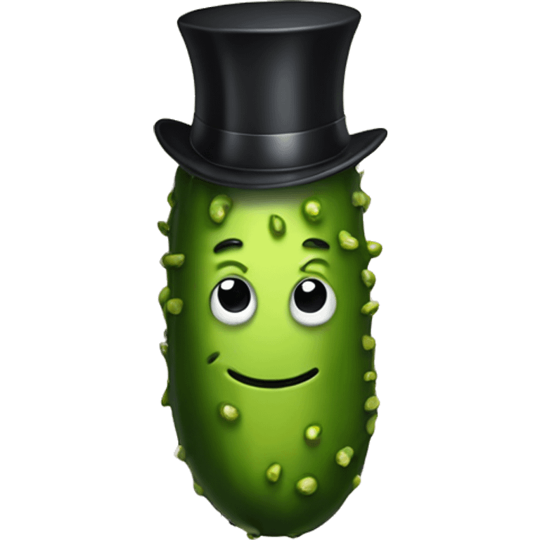 a pickle with a top hat and suit with beer in his  emoji