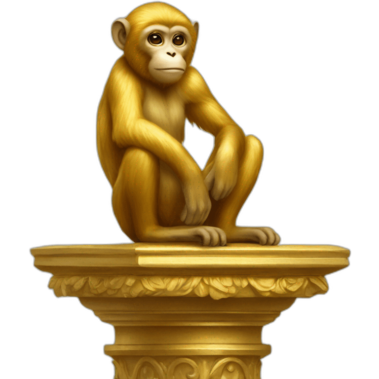 a golden monkey on a golden pedestal emoji