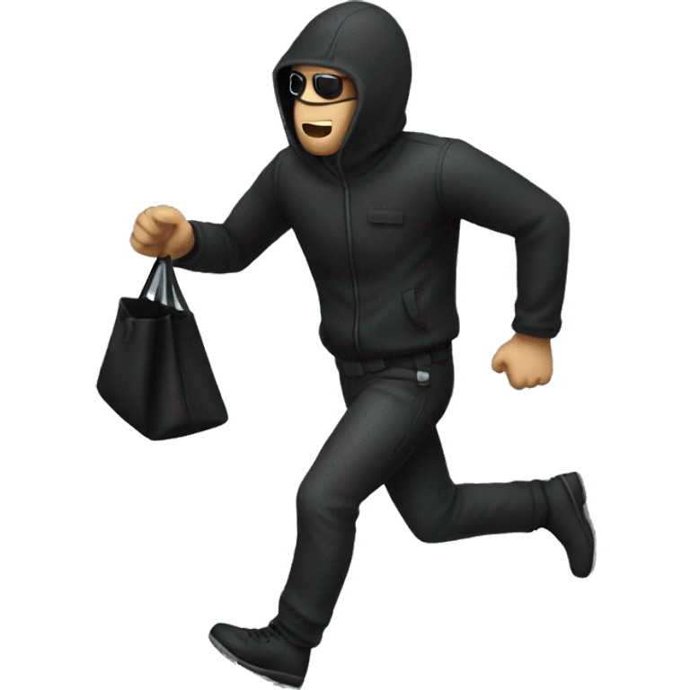 robber running to the left holding a black bag emoji