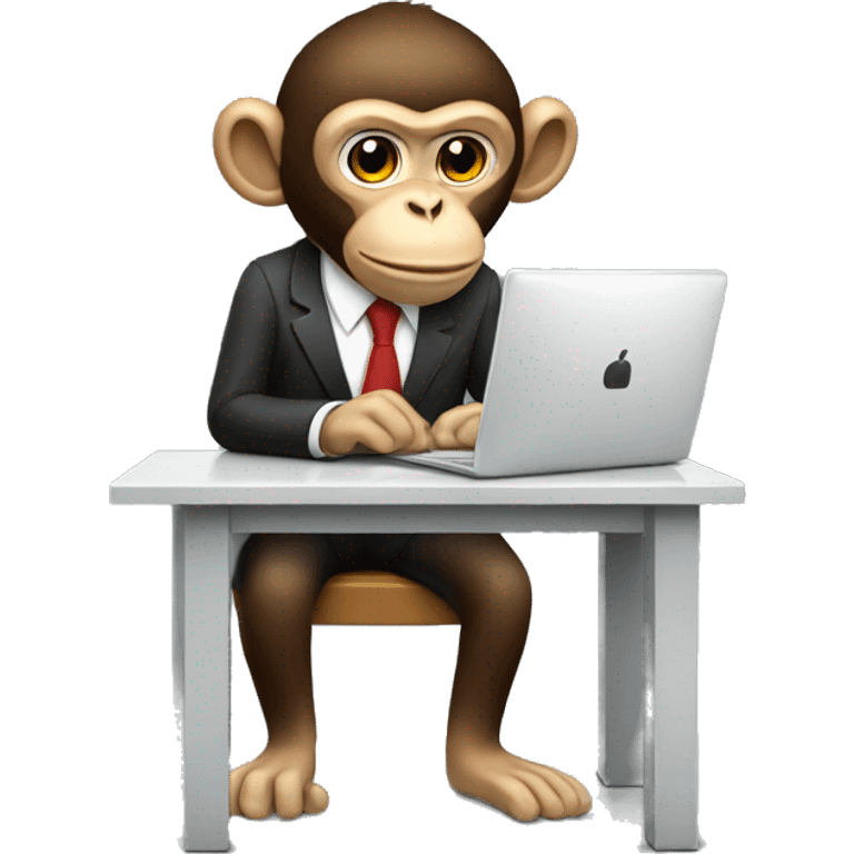 Monkey banker at a computer.  emoji