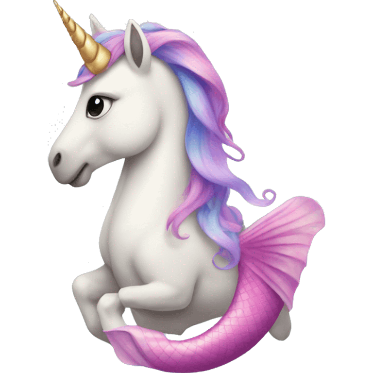 Unicorn with mermaid tail emoji