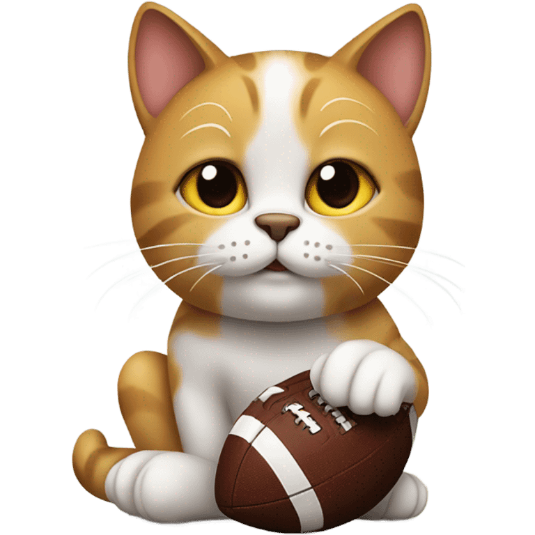 Cat holding a football  emoji