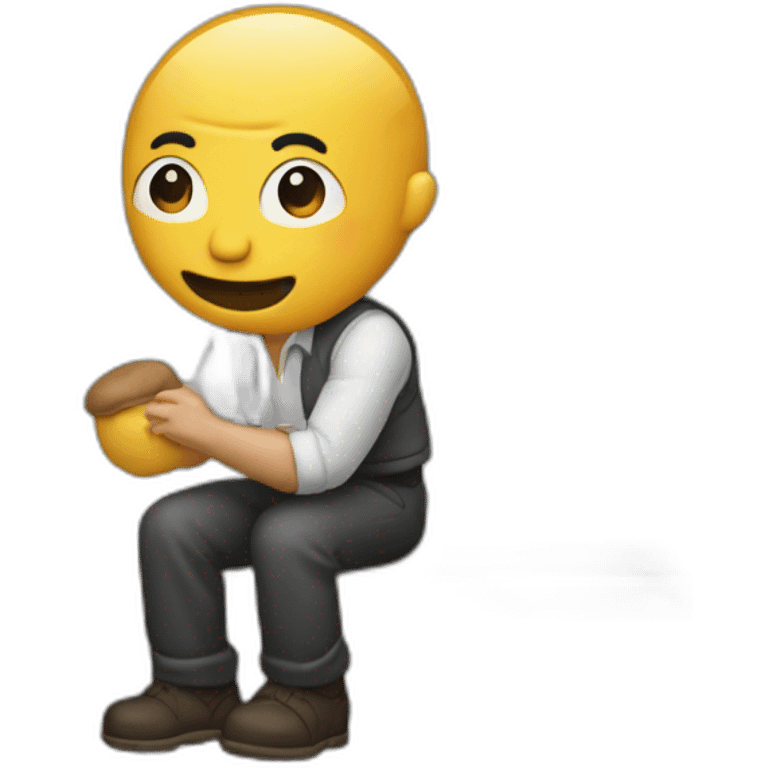 Hombre saltando un banco de plaza emoji