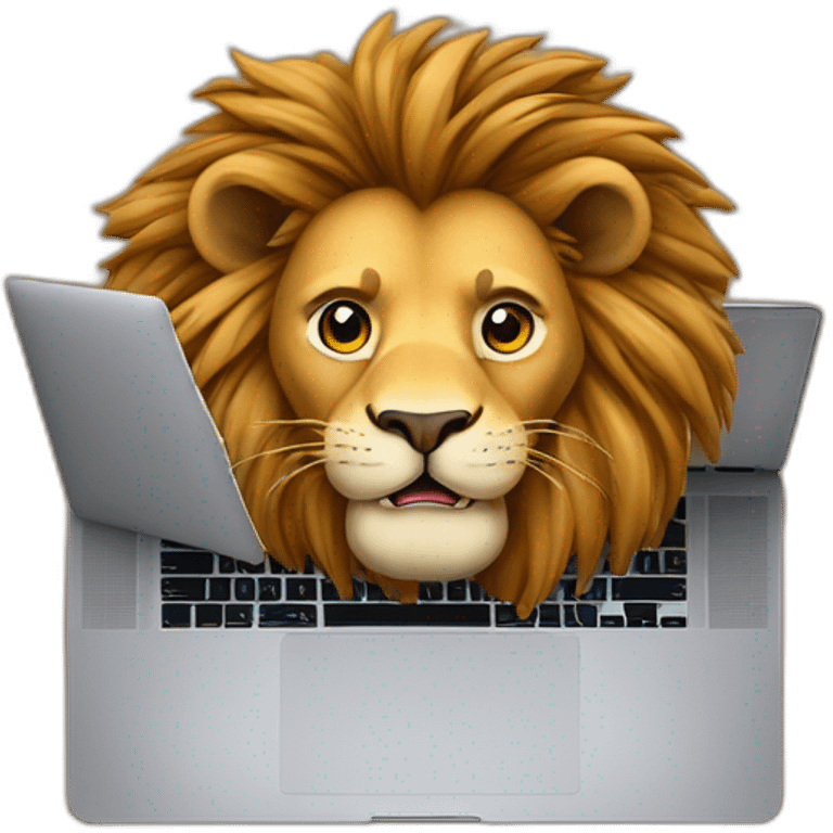 lion-typing-in-macbook-pro-14-inch emoji