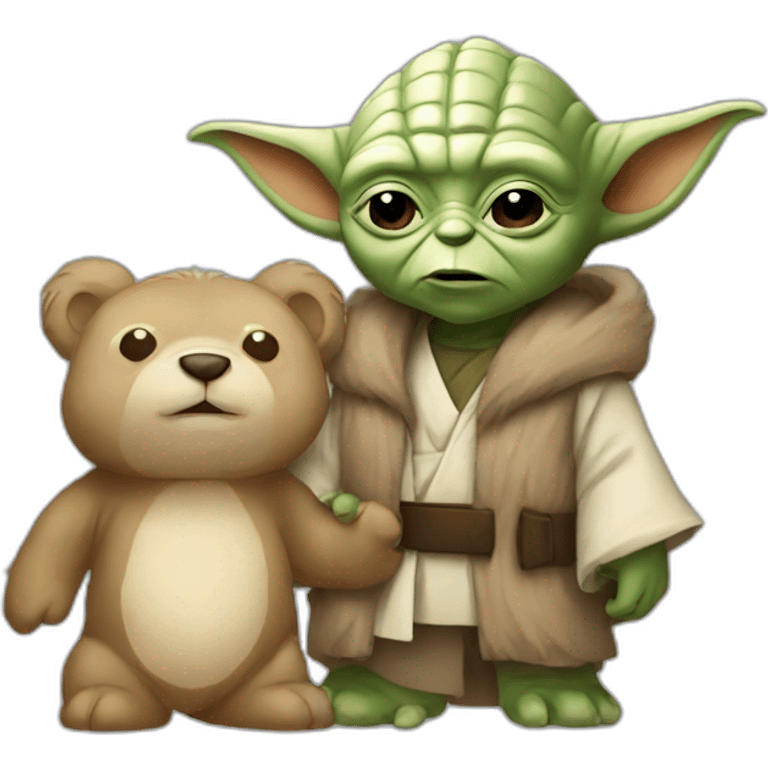 Yoda with a bear emoji