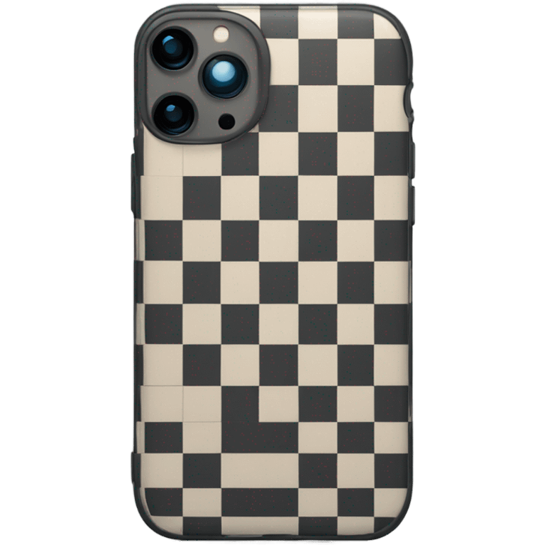 Iphone 16 pro with checkered case emoji