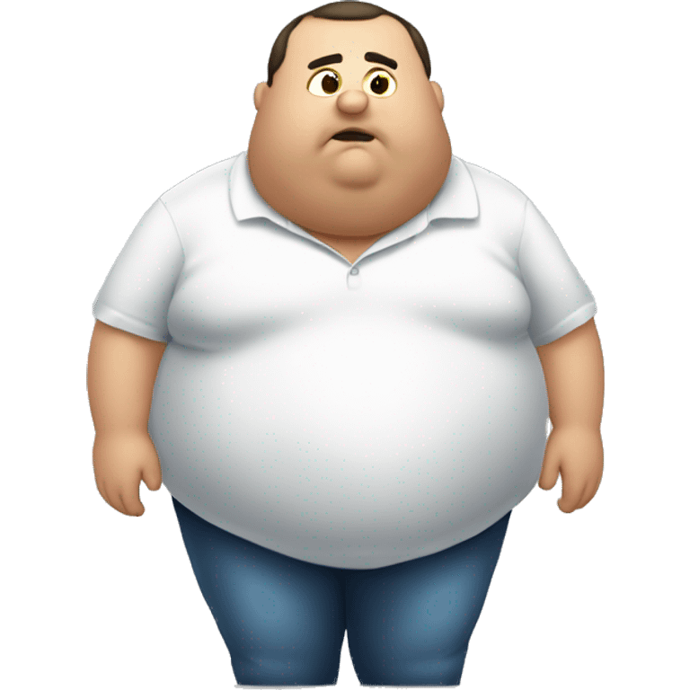 Fat man with shirt on Looking in the mirror  emoji