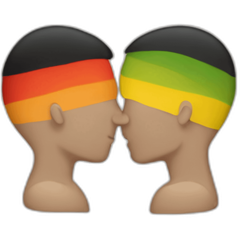 Gay flag with two men kissing emoji