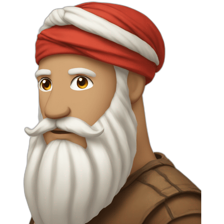 red white turban and brown beard white male emoji