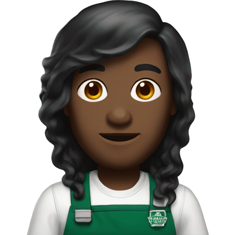 black wingstop worker with long black hair  emoji