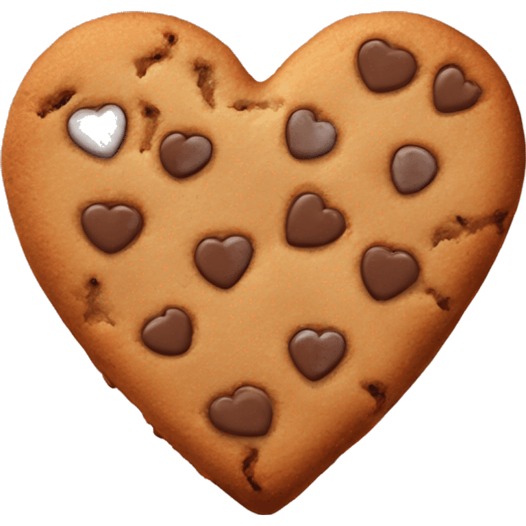 Heart shaped brown cookie emoji