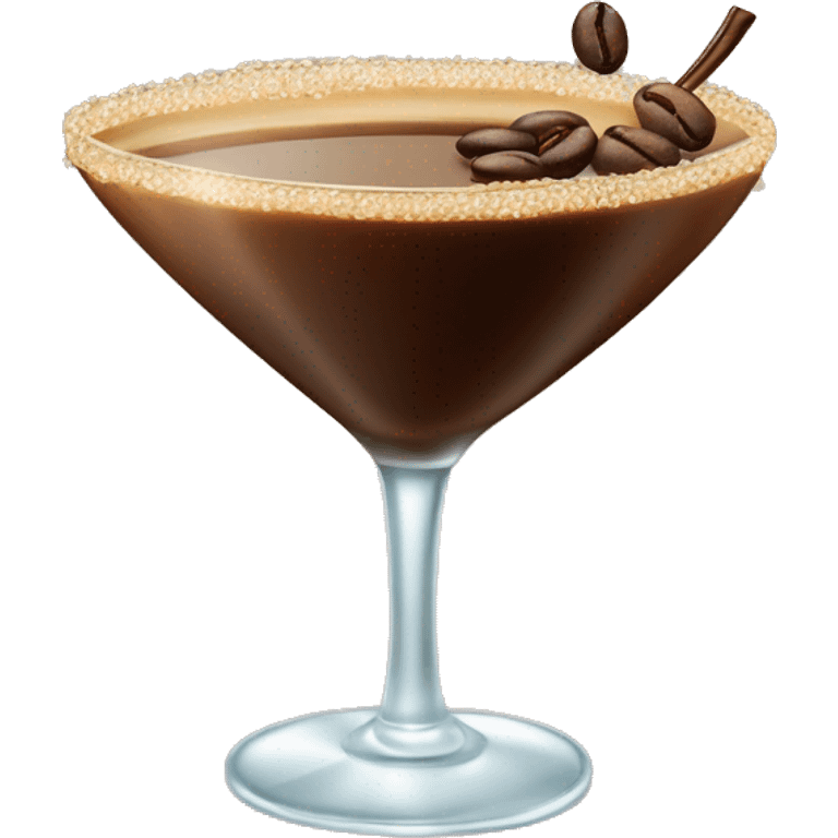 Fancy Icy Espresso Martini with three coffeee beans on top as decoration  emoji