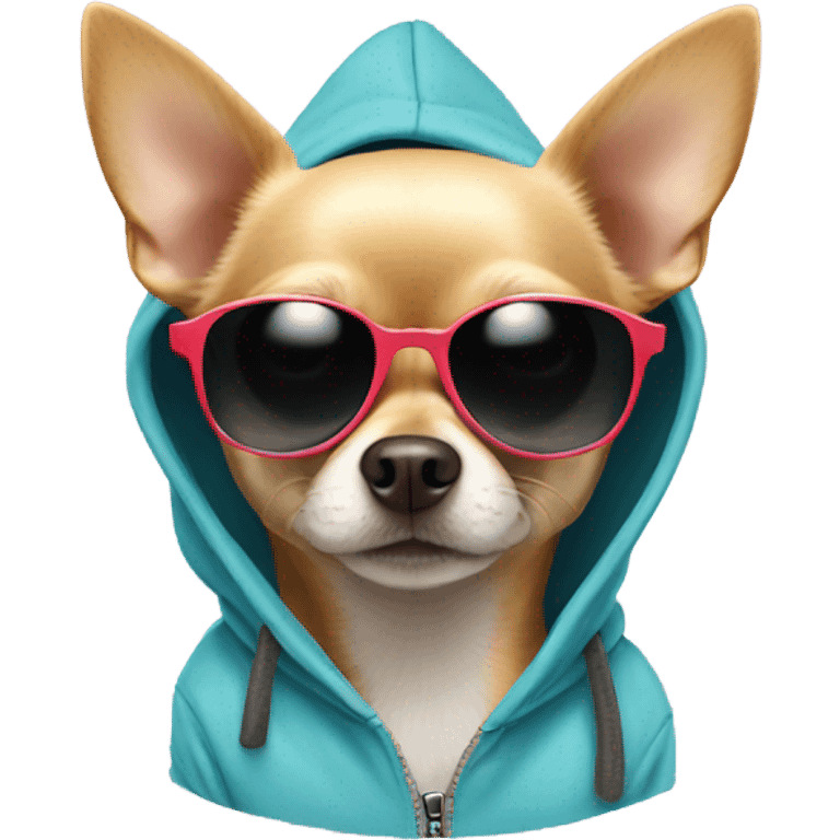 Chihuahua in hoodie and sunglasses  emoji