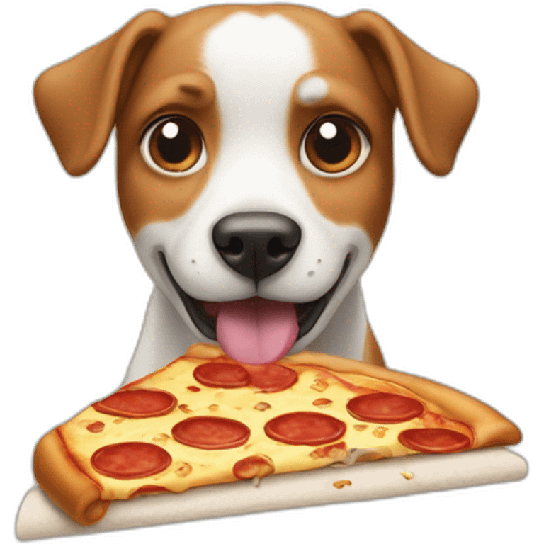 dog eating pizza emoji