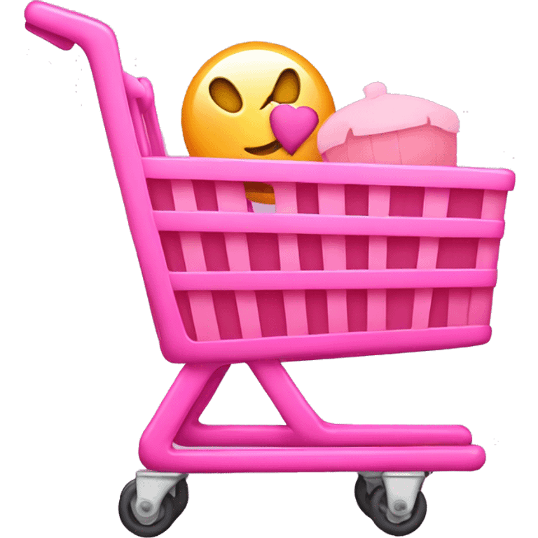 Pink shopping cart  emoji