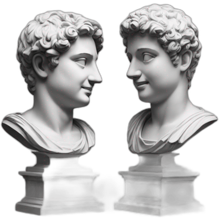 two friends roman statues emoji