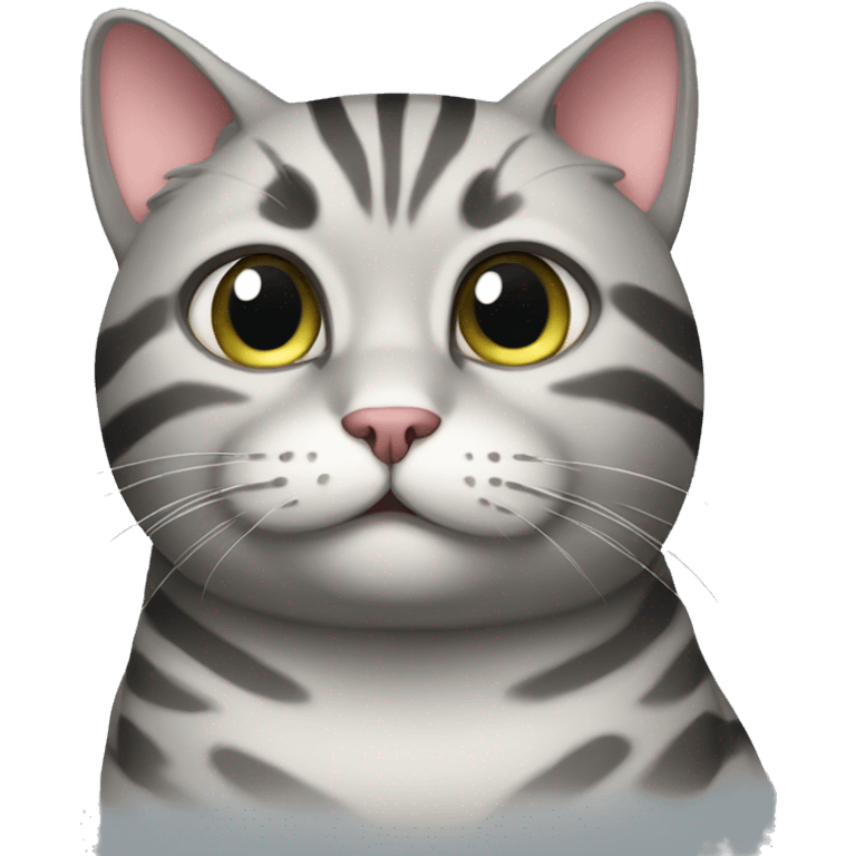 fat gray striped cat emoji