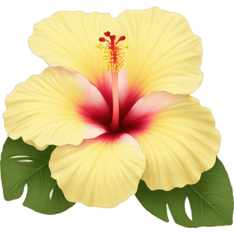 light pastel yellow hibiscus emoji