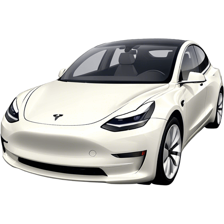 Tesla Model 3 - Tesla (Model Year: 2021) (Iconic colour: White) emoji