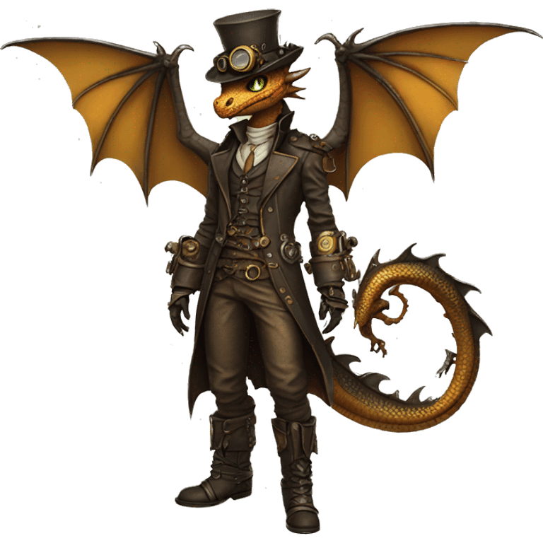 Steampunk Dragon full body emoji