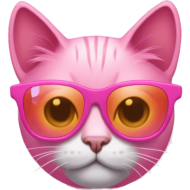 pink cat with sunglases emoji