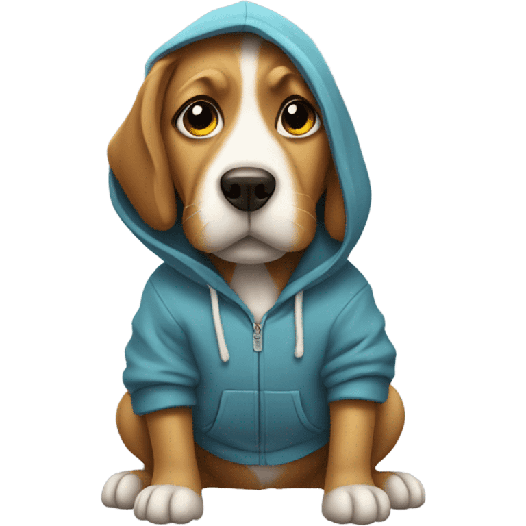 Dog wearing a hoodie  emoji