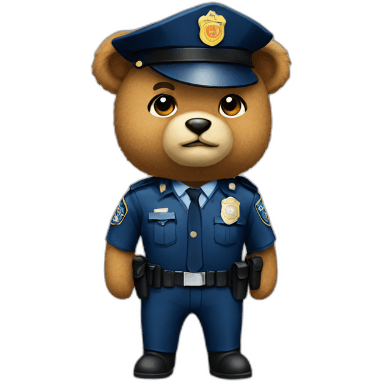 teddy bear with police uniform emoji