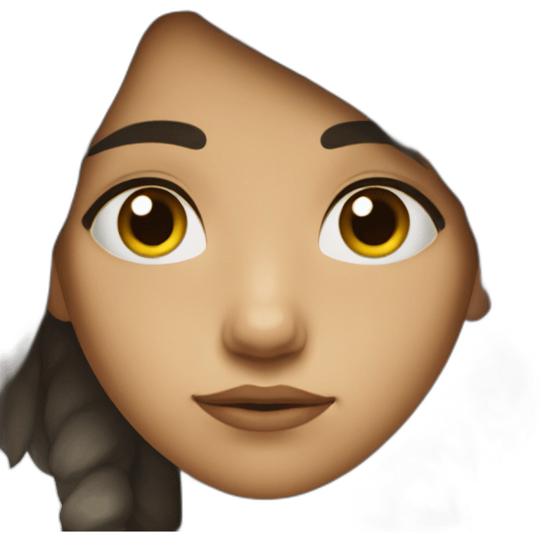 A sad, depressed girl, her hair is short and black, and she has a small mole on her right cheek, under her eye. emoji