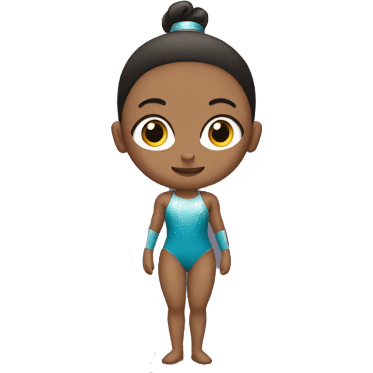 gymnast with cute leotard split holding a ball emoji