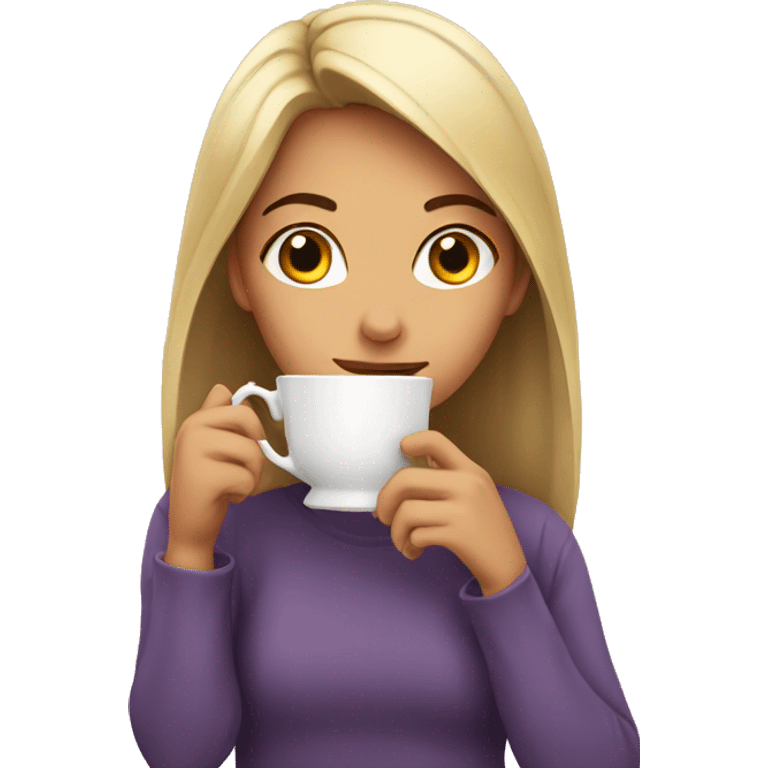 Girl sipping tea emoji