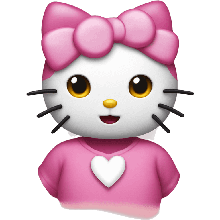 Hello kitty with heart eyes emoji