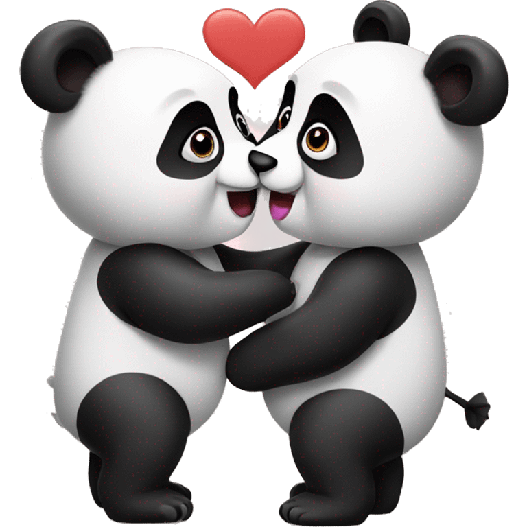 Panda kisses  emoji