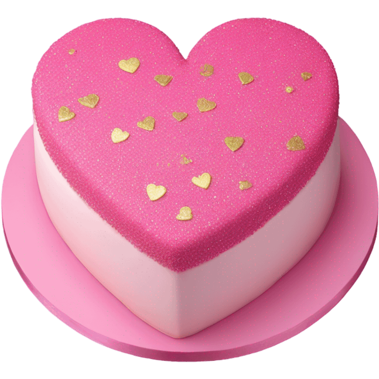 detailed pink heart cake with glitter emoji