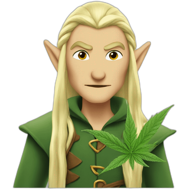 Legolas the elf smoking cannabis emoji