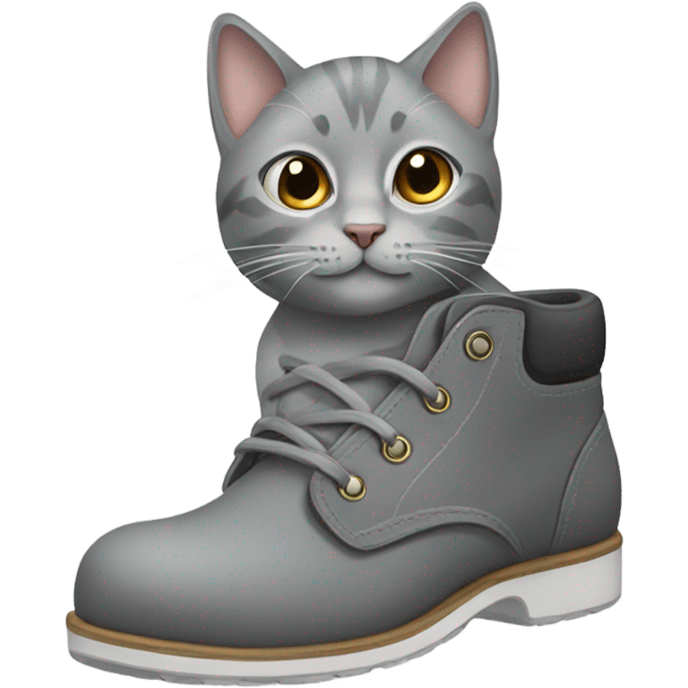 Gray cat in a shoe emoji