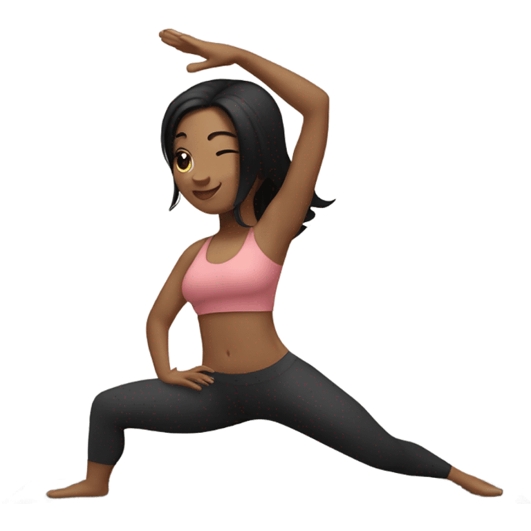 pilates girl with black hair emoji