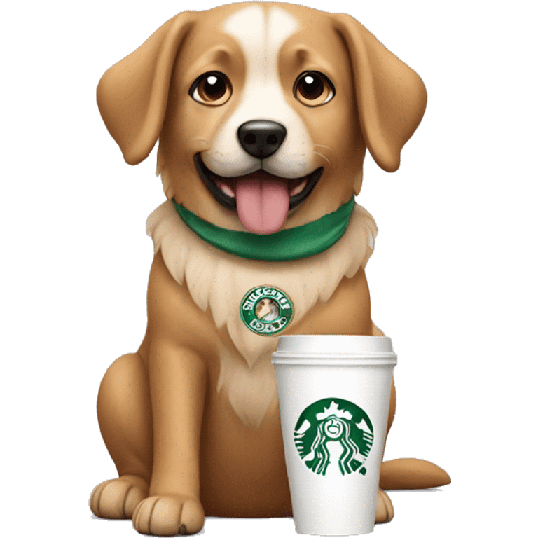 Dog with Starbucks  emoji