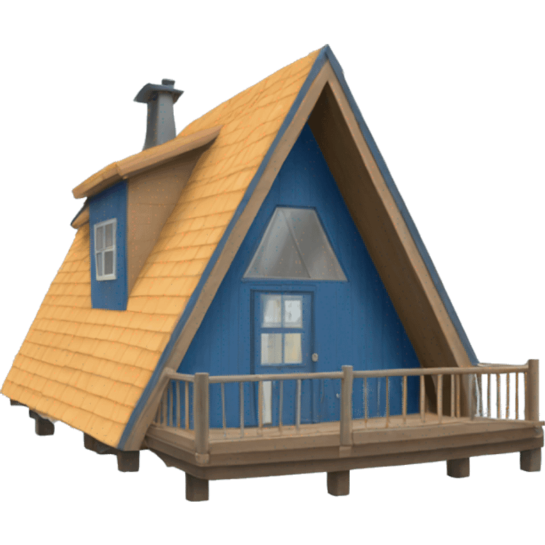 blue a-frame cabin emoji