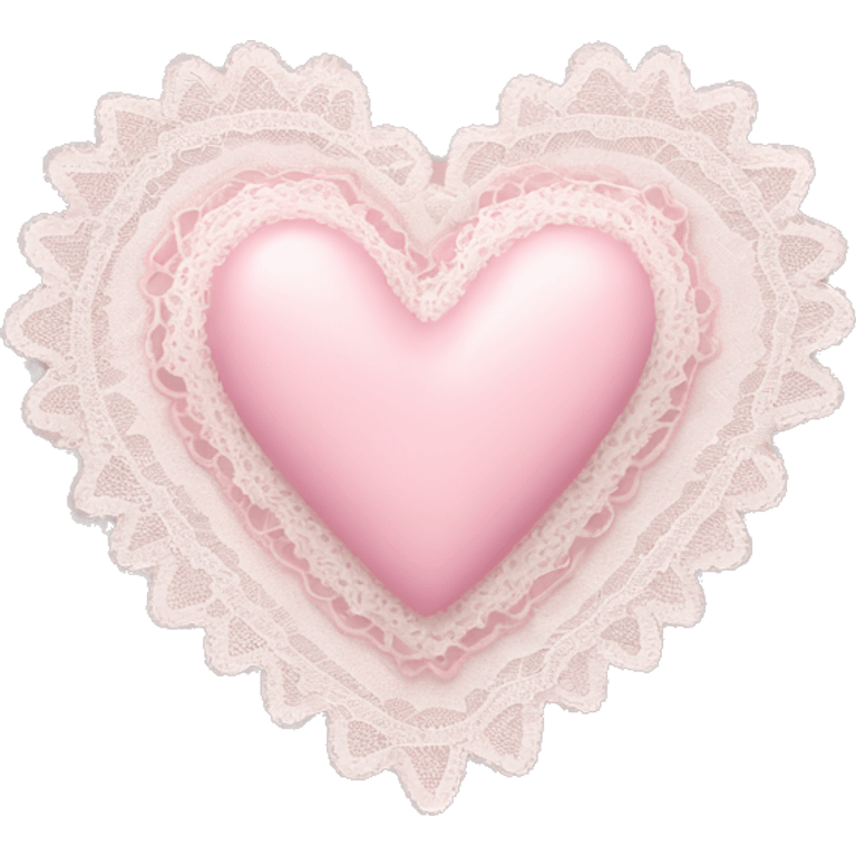 Light pink heart with a lace  emoji