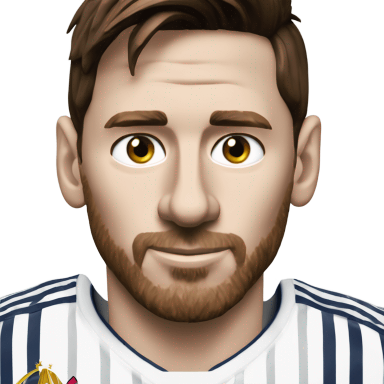 Lionel messi with a Real Madrid shirt  emoji