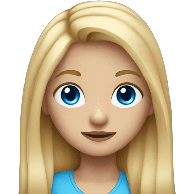 A girl with blonde hair and blue eyes emoji