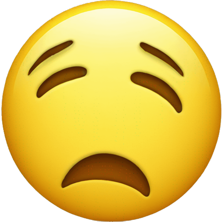 Round yellow emoji face with a bored expression, downturned mouth and tongue poking out emoji